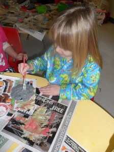 Painting the ornaments.